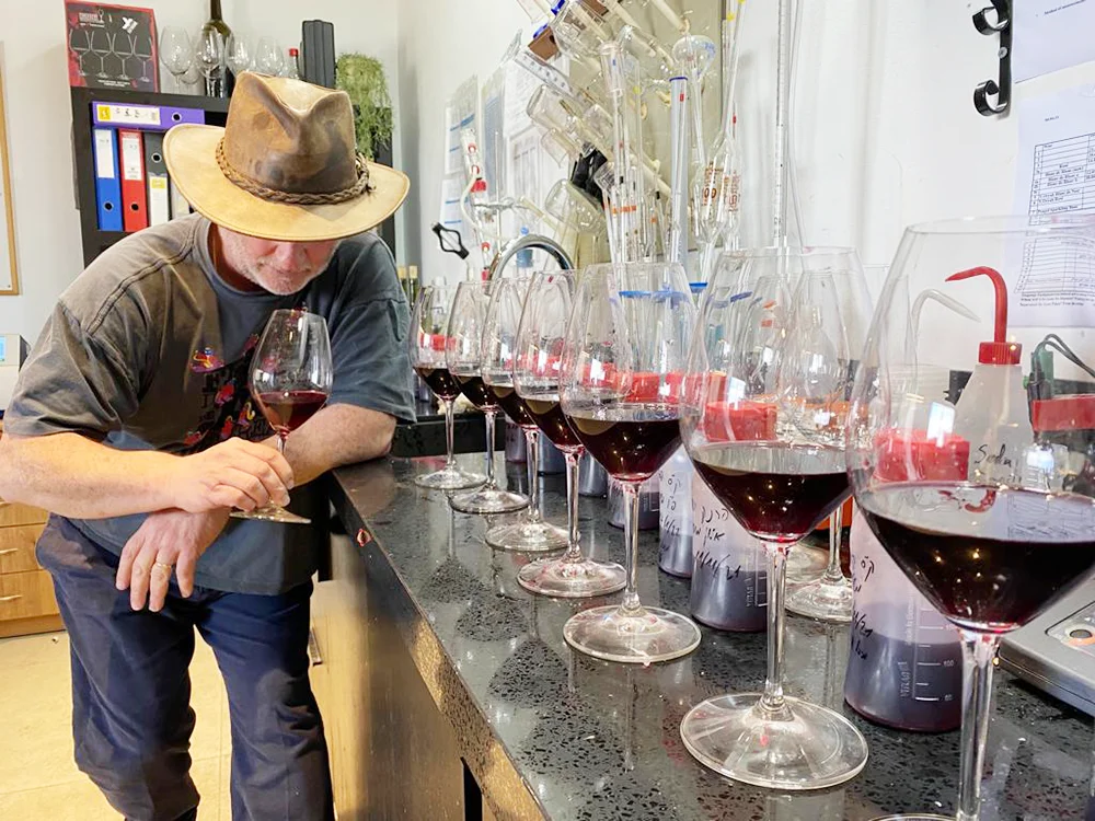 Sam Soroka at his wine lab